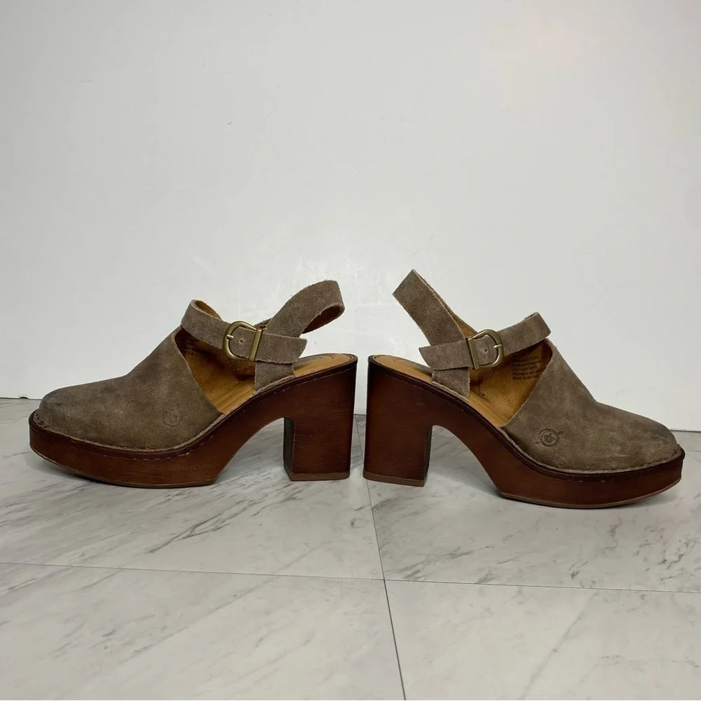 Born Devlyn Gray Heeled Clog 6M - Picture 7 of 13